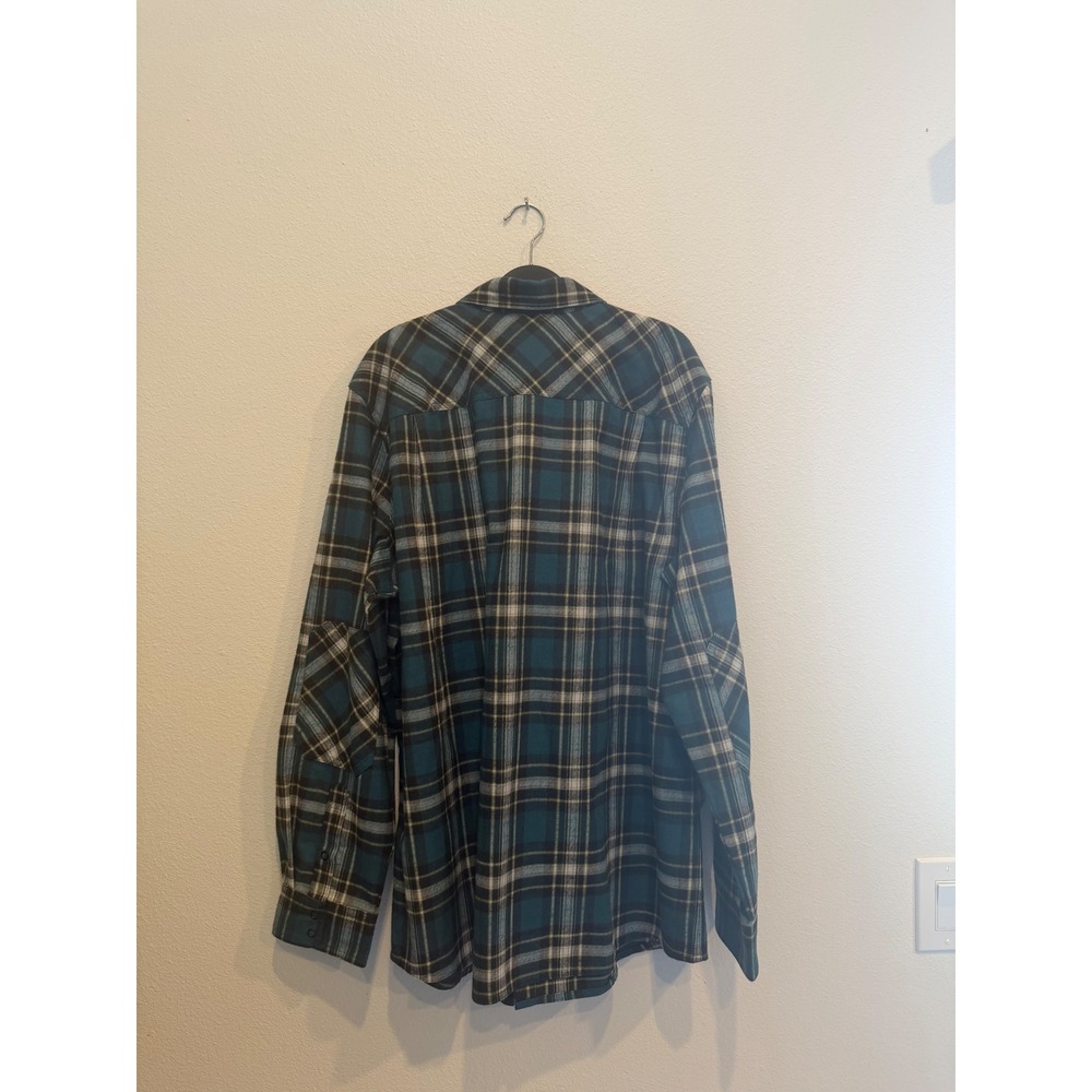 LL Bean Mens XL Overland Performance Shirt Plaid Flannel Teal Black 298102 NEW